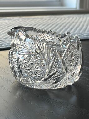 Vintage American Brilliant Period Cut Glass Bowl/Creamer